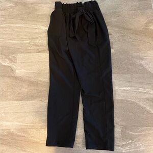 Black Tie-Waist Pants
